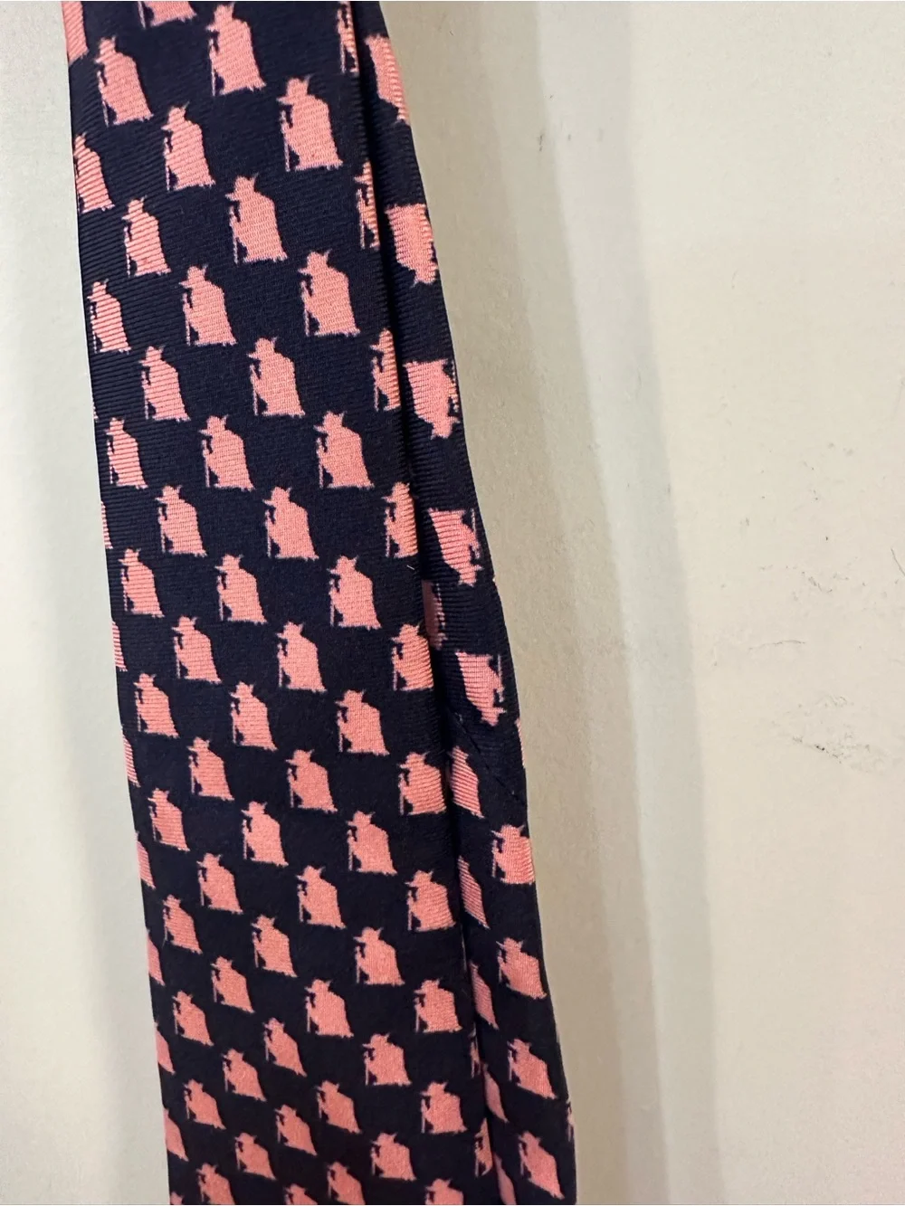 Star Wars Navy Tie with Pink Micro Pattern